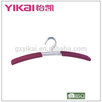 2015EVA foam coated padded metal wire shirt hanger in natural color